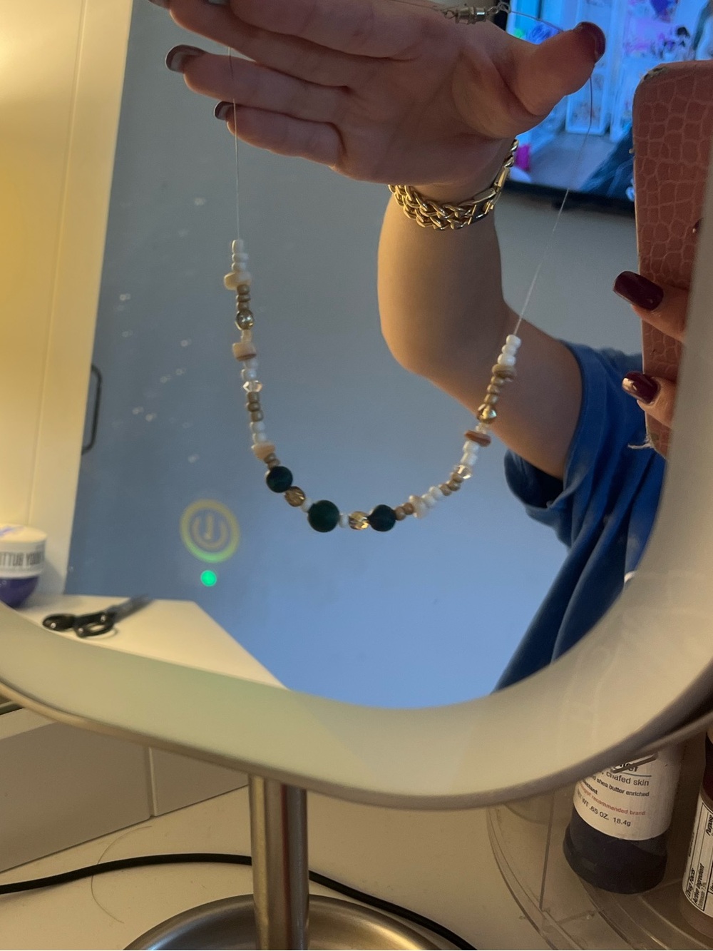 Handmade Malachite and White Beaded Necklace - Women Jewelry POWERFUL CRYSTAL‼️